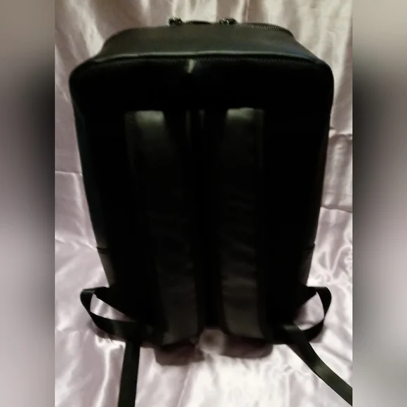 Black Leather Backpack - Picture 3 of 9